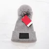 Kids Knitted Hats Fashion Letter Pompon Beanies Boys Girls Fur Pom Knitting Skull Caps Children Bonnet Winter Warm Beanie Designer Ear Muff 11 Colors