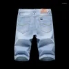 Мужские джинсы 2022 летние тонкие бермудские маскулины. Деловые обычные панталоны Cortos Men Ropa Высококачественный твердый цвет большой размер джинсовые шорты