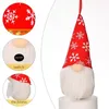 Christmas Decorations Colorful LED Knitted Doll With Whisker Party Gnomes Pendant Holiday Plaid Snowflower Santa Gifts Home Yard Tree