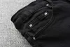 Jeans pretos masculinos para caras joelho rasgado Slim Fit Skinny Star Patches vestindo motociclista de jeans de moto machado