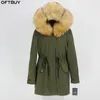 Chaqueta de invierno de piel para mujer, Parka larga impermeable, abrigo Real, capucha con adorno de mapache Natural, forro sintético, ropa de calle desmontable, 2022