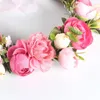 Couronne de fleurs décoratives pour mariage, guirlande de roses de Simulation, accessoires de coiffure réglables faits à la main pour robe