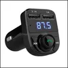 مجموعة سيارة Bluetooth Car Kit FM Transmitter Bluetooth Kit Hand Mp3 O Player Detection Detection Congency Dual USB Charger Drop Deliv DH2OZ