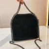 Mini-Einkaufstasche für Damen, metallischer Splitter, schwarz, kleine Einkaufstasche für Damen, Handtasche aus hochwertigem Leder, Umhängetasche, Umhängetaschen von Wallat