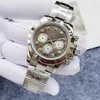 Men's shell sports mechanical watch 40mm diameter stainless steel multi-function rainbow dial hand inlaid with diamonds