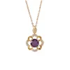 Colliers pendants Designers de collier de luxe Collier de bijoux Collier Purple Gemstone Femmes en acier en acier en acier Gold ne s'est pas fondu pas allergique; Magasin / 21621802