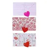 Geschenkomschakeling 5 -stcs creatieve envelopvorm wenskaarten opvouwbare streeppatroon Valentijnsdag voor geliefden