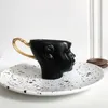 Кружки творческий лицо керамическая кофейная чашка белая пену пара кружка английский послеобеденный чай для чая дома завтрак молоко подарки