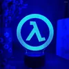 Night Lights Game Half Life Alyx Logo Design Bellissimo gioco da gioco Desktop Setup Decor Light Sensor Sensor Sensor Kids Regalo camera da letto Regalo camera da letto