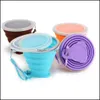 Coffee Tea Sets Folding Cups 270Ml Bpa Food Grade Water Cup Travel Sile Retractable Coloured Portable Outdoor Coffee Drop Delivery 2 Dhjwg