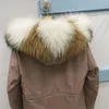 PELO FULHAS PELO GENUÍNO DE CAPELA QUENTE DE INVERNO PARKA CAPELA NATURA DO RACO DE COLAR DE COLAR DE COLAR