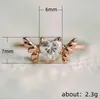 Wedding Rings Heart Ring Creative Design Women With Two-Tone Cubic Zircon Fashion Engagement Femme Jewelry Gift