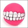 Dog Toys Chews Funny Pets Dog Puppy Cat Ball Teeth Toy Pvc Chew Sound Dogs Play Fetching Squeak Toys Pet Supplies Drop Delivery 2022 Dhxce