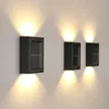 Lampada da parete a LED IP65 impermeabile per interni ed esterni applique da parete a energia solare a forma di cubo a LED da giardino per portico, decorazioni per la casa