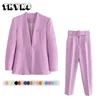 Abiti da donna Blazer Elegante ed elegante Set Donna 2 pezzi Blazer con pantaloni Abiti da ufficio Abiti formali chic Za Business Kit Salopette primaverile 221010