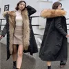 Womens Down Parkas Winter Coat Women Women Mid Long Parkas espessando imitação destacável casaco de peles de inverno Casas de moda feminina de inverno 221010