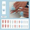 Artificial Nails Rhinestone Butterfly Press on Nails Long Ballerina Coffin Wearable Detachable Fake Nail 24PCS/BOX