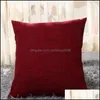 Cushion/Decorative Pillow 40Cmx40Cm Cotton-Linen Pillow Ers Solid Burlap Case Classical Linen Square Cushion Er Sofa Decorative Pillo Dh31Q