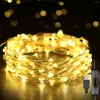 Cordes LED fée lumières fil de cuivre chaîne 12M vacances lampe extérieure guirlande pour arbre de noël décoration de fête de mariage