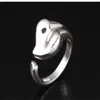 100% 925 Серебряное Серебряное Сердце Кольцо для женщин для женщин Свадебная помолвка простые кольца с открытым размером.