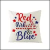 Cuscino/Cuscino Decorativo Cuscino Er Cuscino Lettera Rosso E Blu Quarto Di Jy Custodia In Lino American Style Home Drop Delivery 2022 Garden Dhz1O