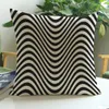 Pillow Geometric Style Black White Zebra Wave Pattern Cotton Linen Throw Pillows 18 Inches Home Decor Office Sofa Cojines