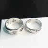 حلقات الفرقة زهرة وطيور منحوتة جمجمة حلقة S925 Sterling Silver Love Lovingless Wide Wide Ring Ring Lovers الرجال