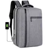 DHL30pcs Backpack Men Polyester Plain Wear Resistance Waterproof With USB Charging Business Crossbody Bag Reflective Strip Design