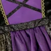 Girls Halloween Cosplay Dress Children's Purple Black Witch Costumes Dresses Kleding Kinderwitten Kostuums met hoed voor Halloween's feesten