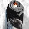 Berets Fashion Women Scarve Cartoon Printing Button Soft Wrap Darm Darm Darves Shawls Leisure Recial