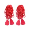 Multicouche perlé pétale gland boucles d'oreilles pour les femmes Vintage rouge à la main riz perle déclaration boucles d'oreilles goutte Bijoux de mariage