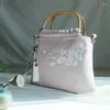 Abendtaschen Frauen Schulter Handstickerei Hübsche Blumen Chinesischen Nationalstil Retro Quaste Einkaufstasche Große Kapazität Messenger