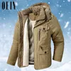 Mens Down Parkas Winter Thick Men Outdoor Parka Coat Fur Linner Warm Cargo Jacket Male Windbreaker Outwear Parkas Casual Military Army Overcoats 221010