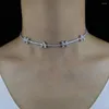 Halsband, modisches Muttertagsgeschenk, Schmuck, 3 mm CZ-Tenniskette, MAMA-Buchstaben-Anfangshalskette