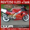 Fairings Kit & Tank For SUZUKI SAPC VJ23 RGVT250 RGV-250CC 97-98 Bodyworks 161No.50 RGVT-250 RGV-250 RGV250 97 98 RGVT RGV 250 CC 250CC 1997 1998 Full Fairing factory red