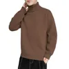 Herrtröjor Turtleneck fast färg stickad pullover s hip hop casual höst vinterkläder kläder svart vit g221010