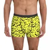 Caleçon Design Gothique Sous-Vêtements Chauve-Souris Imprimé Jaune Boxershorts Trenky Boxer Extensible pour Homme Brief Cadeau d'Anniversaire