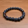 Strand Men Bracelet Natural Moonstone Bead Tibetan Buddha Chakra Lava Stone Bracelets Diffuser Jewelry Gift Drop