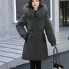 Women's Down Parkas Tops Parker Padded Women's Plush Liner avtagbart över-knä vadderad kappa 2022 Nya vinter tjocka varma kvinnors bomullsrock NBH690 T221011