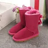 Stivali Australia Baby Bailey Bows Stivali da neve per bambini da bambina Stile Pelle scamosciata di mucca Stivali invernali in cotone impermeabili Stivali caldi scarpe per bambini