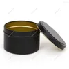 Storage Bottles 12pcs 8oz Black Metal Tin With Lids Aluminum Candle Jar Cream Case Empty Container Sealed Sample Box