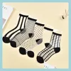 Other Household Sundries Sexy Lace Mesh Fishnet Socks Mixed Fiber Transparent Stretch Elasticity Ankle Net Yarn Thin Women Cool Drop Dhk2D