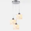 Dining Room Glass Pendant Lamp Square Cube Shade Modern Delineated Kitchen Hanging Light