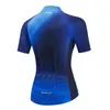 Racing Jackets 2022 Cycling Jersey Women Bike Mountain Road MTB Top Maillot Bicycle Shirt Short Female Riding Clothing Summer Blue Red