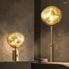 Golvlampor Dimble LED -belysning Lava Stone Gold Nightlight Room Decor Home Decoration Bedside Stand Lights For Living