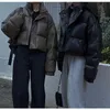 Women Down Parkas Czarny stojak ciepła krótka kurtka worka worka Koreańska moda vintage swobodna kobieta puffer wygodne wierzchnia marki zima 221010
