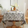 Table Cloth Retro Floral For Tapete Rectangular Tablecloth Cotton And Linen Wedding Decoration Cover Nappe De