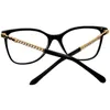 Nouvelle mode carré papillon lunettes cadre femmes 3441 planche légère en métal fullrim 54-18-145 jambe en cuir de perle artificielle pour lunettes de prescription étui complet