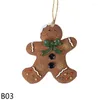 Christmas Decorations 1pcs Cute Gingerbread Man Resin Pendant DIY Home Decoration Year Theme Creative Tree