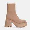 منصة أزياء Boots Women Heels Winter For Woman Knated Ongle Botas Mujer 2022 New Autumn Female T221010